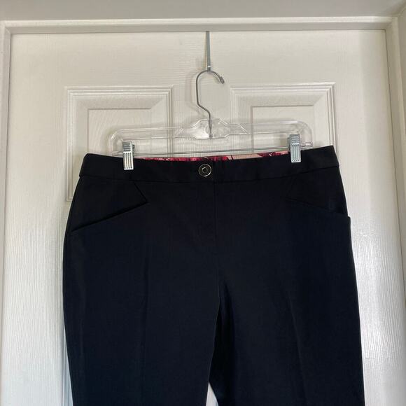 TED BAKER Black Dress Pants Tapered Pleated Professional Office Business Large - Picture 3 of 8